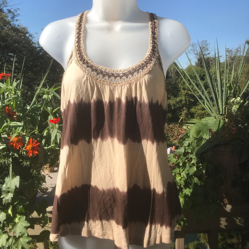 Willow & Clay - Brown/cream tie dye tank top 
Size: Small